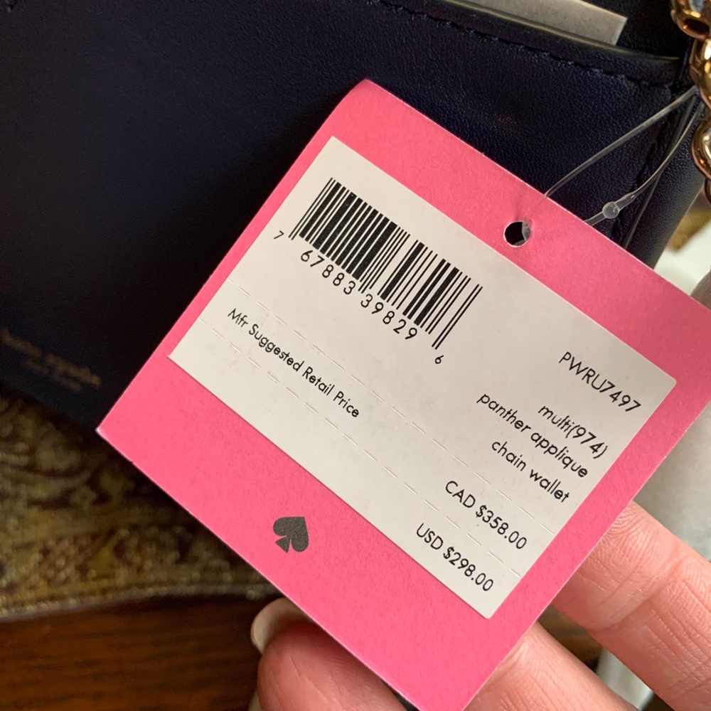 Authentic KATE SPADE leather Cheetah embellished flap magnetic snap Crosby - Picture 6 of 12